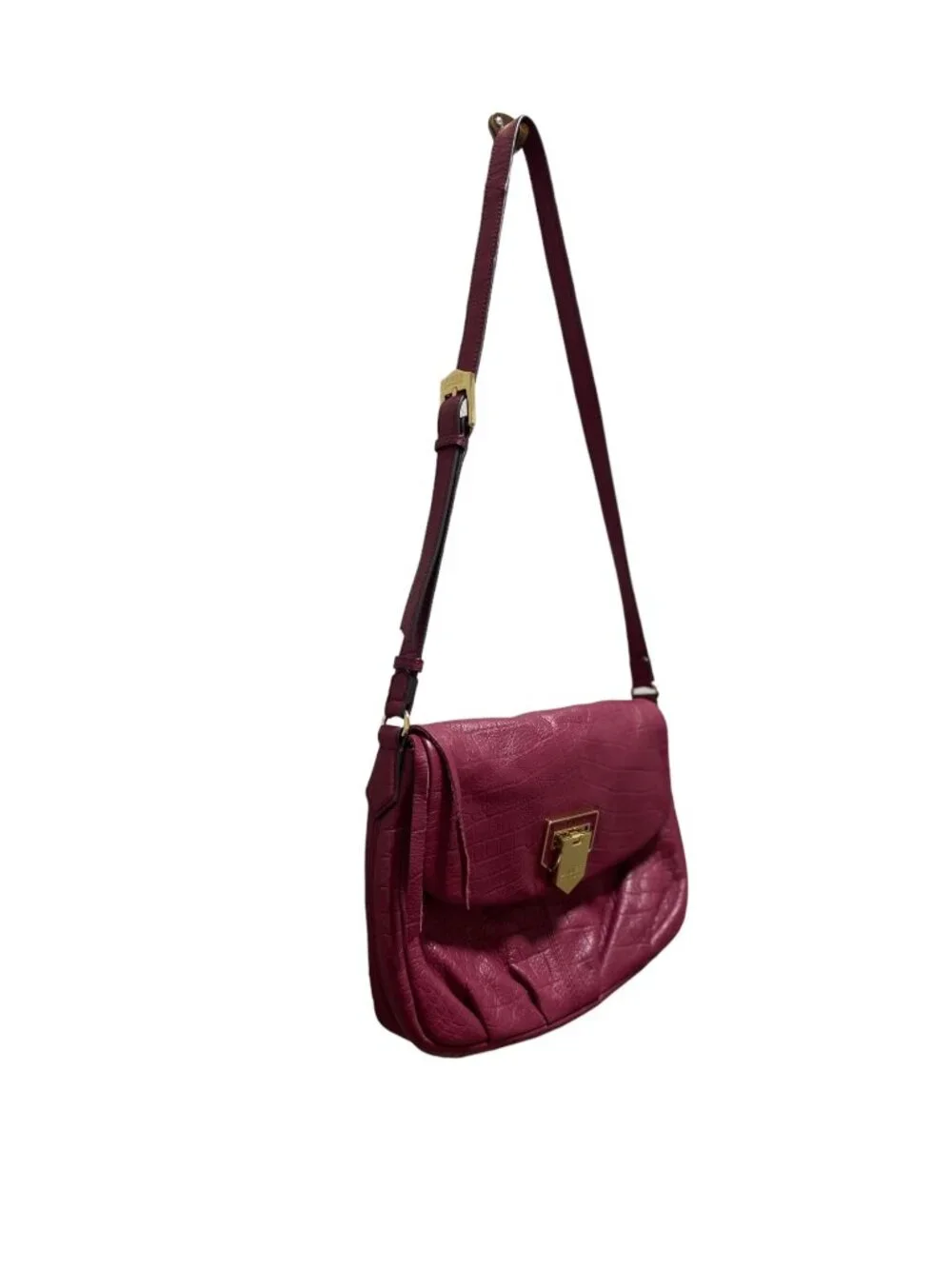 Aimee Kestenberg Genuine Leather Shoulder Bag Red One Size Preppy Classic Cute